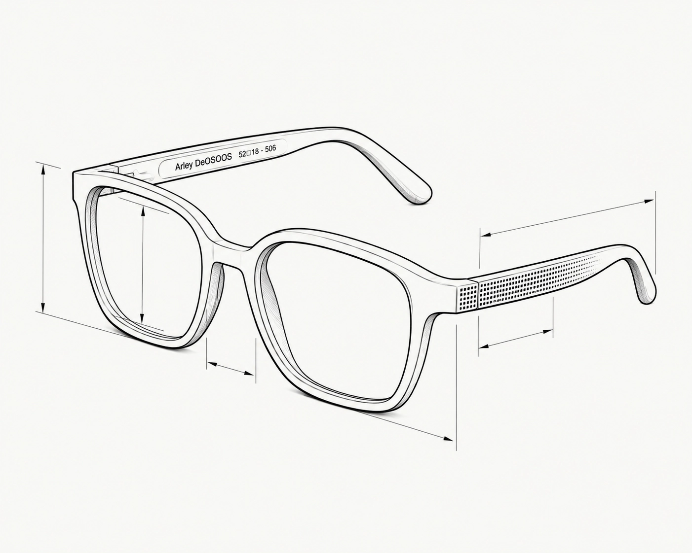 Arley eyewear technical sketch